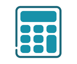 calculator single isolated icon with solid line vector image