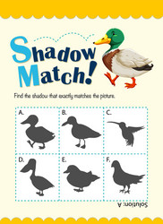 game template for shadow matching duck vector image