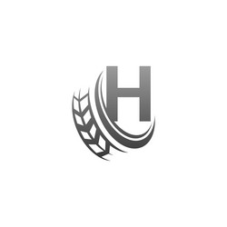 letter h with trailing wheel icon design template vector image