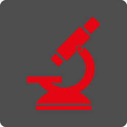 microscope rounded square button vector image