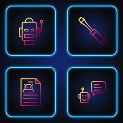 set line bot technical specification robot vector image