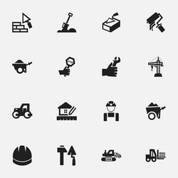 set of 16 editable structure icons includes vector image