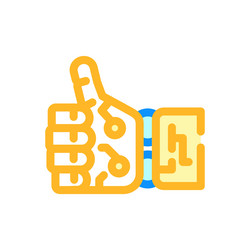 thumb up robot hand gesture color icon vector image