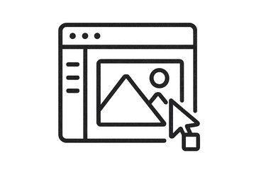 website design mockup featuring a user interacting vector image