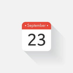 calendar icon with long shadow flat style date vector image