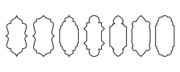 ramadan frame shapes window arabic arc outline Vector Image