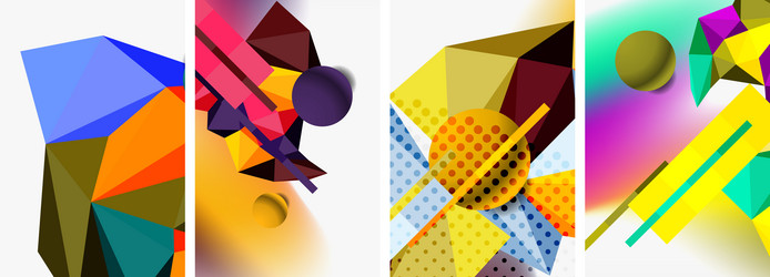 set of geometric abstract composition with spheres vector image