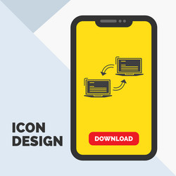 computer connection link network sync glyph icon vector image