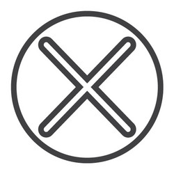 cross line icon web and mobile delete sign vector image