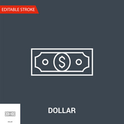 Dollar related thin line icon vector