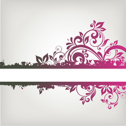 Elegant Floral Swirl Banner Vector Image