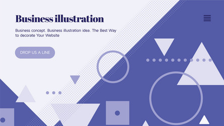 Landing page template with shapes text vector