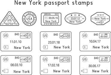 New York Arrival Stamps Vector Image