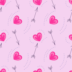 seamless pattern for valentines day with hearts vector image