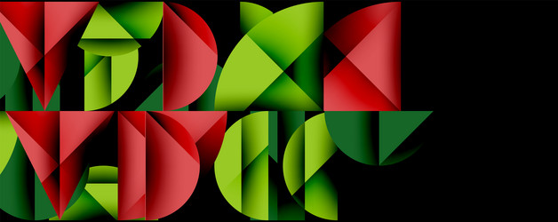 abstract geometric shapes red green overlapping vector image