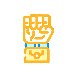 fist robot hand gesture color icon vector image