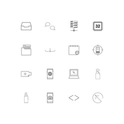 internet technologies linear thin icons set vector image