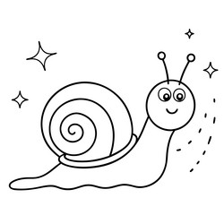 joyful snail with colorful shell and sparkling tra vector image