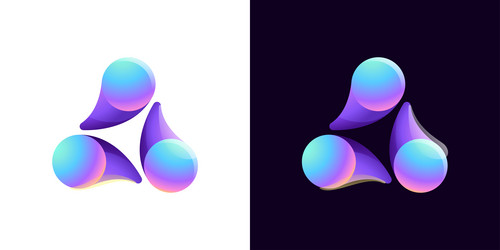 Multicolor fintech logo abstract gradient Vector Image