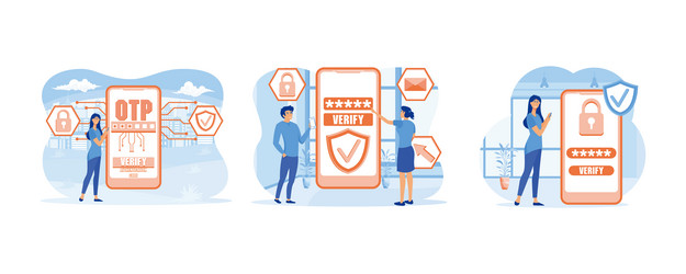 otp one-time password for secure transaction vector image