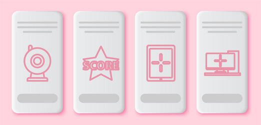 set line web camera star tablet and computer vector image