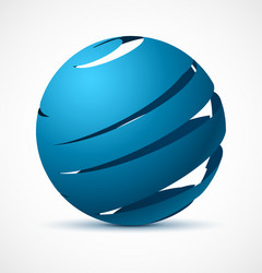 Abstract blue sphere with realistic shadow vector