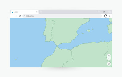 browser window with map of gibraltar searching vector image