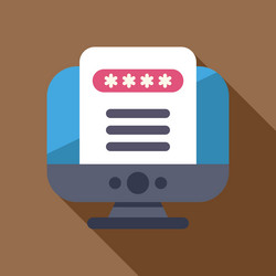 desktop computer displaying password protected vector image