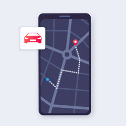 gps navigation in smartphone vector image