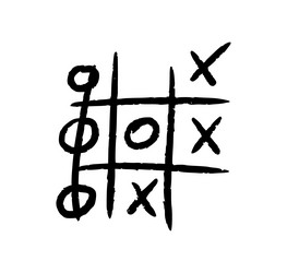 hand drawn tic tac toe game x-o children vector