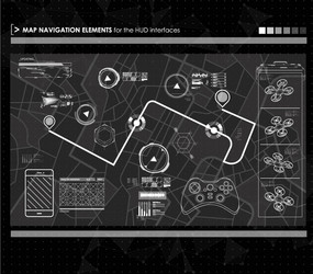 head-up display navigation map elements vector image