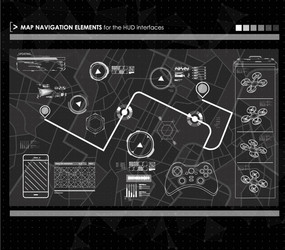 Head-up display navigation map elements vector