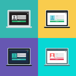 web template of notebook login form vector image