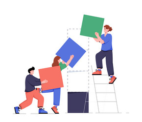 Abstract teamwork process vector