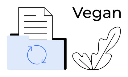 digital vegan documentation folder with recurring vector image