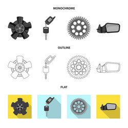 isolated object of auto and part sign set vector image