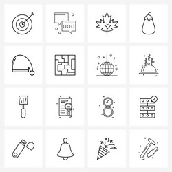 isolated symbols set 16 simple line icons vector image