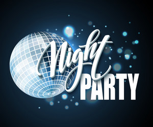 night party typography design vector