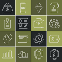 set line shield with dollar wallet star sales vector image