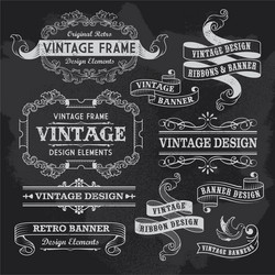 Vintage Banners & Ribbons Vector Image