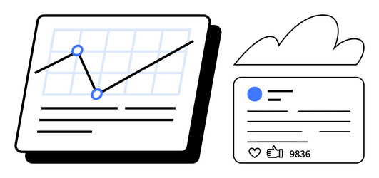 data analysis dashboard with cloud integration vector image