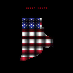 square dots pattern map of rhode island dotted vector image
