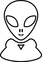 Alien creature outline icon line art vector