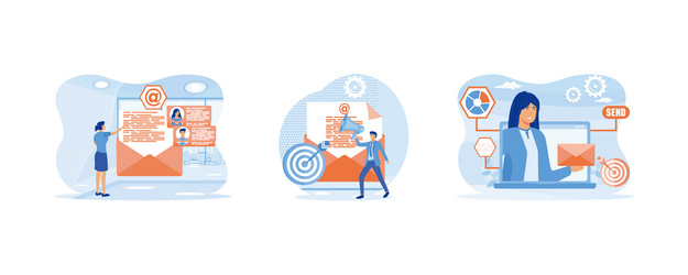 email marketing campaign manager sending message vector image