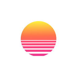 Isolated sunset gradient on white background vector