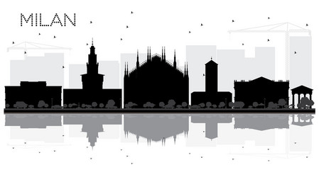 Milan City Skyline Silhouette Vector Image