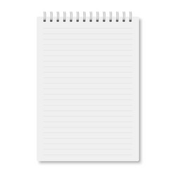 White realistic a5 notebook closed with shadows vector