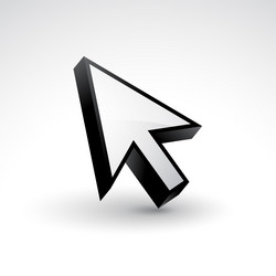 3d style mouse pointer arrow sign design vector image