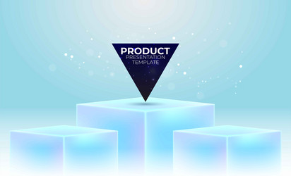 Three box stand for product display empty light vector