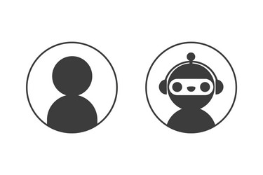 chatbot robot and user icons vector image